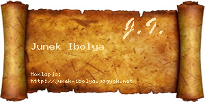Junek Ibolya névjegykártya