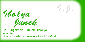 ibolya junek business card